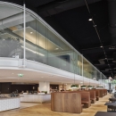 Curved double glass office wall with high sound reduction