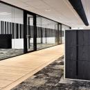 High acoustic glass partirion with flush doors