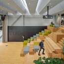 7 meter high glass wall at Pulse Delft