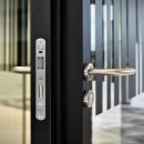 Aluminum framed flush door with double glass