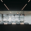 Board room with single glass partition an HPL door