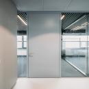 HPL door in aluminum door frame