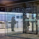 Vector pattern foil added to the glass office wall