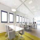 Conference room with single glass partitions wall.