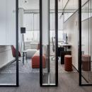 Volledig glazen T-verbinding van dubbelglas wanden