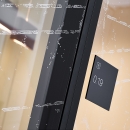Detail flushdeur met folie in zwart uitgevoerd