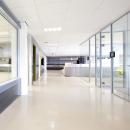 Modern glass partitions wall in office