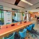 Glass partitions walls with a classic industrial design