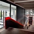 Extra high partition wall in the staircase at Atlas TU/e in Eindhoven