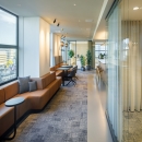 Full glass partition with black details
