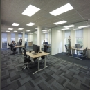 Smaller offices created with full glass and closed walls