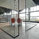universal free standing glass office unit with full glass door