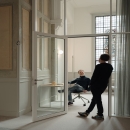 4 meter high glass partition at Adagio in Amsterdam