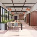 iQ WOOD glass partitions with HPL door
