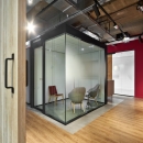 Free standing glass office with high acoustic values