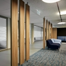Wood panels to divide space