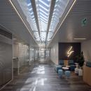 The main hall with IQ-Singel glass wall on the left side