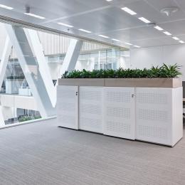 Office space with QbiQ Safety Glass partition