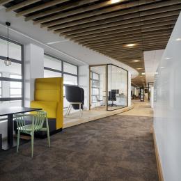 Wood combined with aluminum partition walls