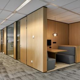 Meeting area build with melamine partitions