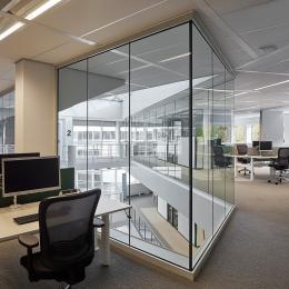 Fall through safe full glass fire resistant glass wall with IE60 certification