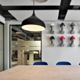 Glass conversation room in the showroom