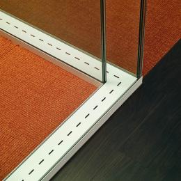 double glass partition wall 90 degrees corner 
