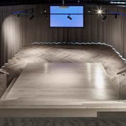 Presentation area with staircase grandstand at BDO in The Hague
