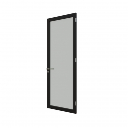 KDEC  aluminum framed  door with single glass and single seals.