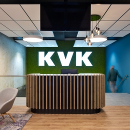 Ontvangstbalie bij de Kamer van Koophandel in Utrecht.