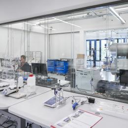 Double glass partition in production environment