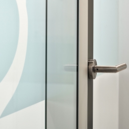 Blank anodized framed door