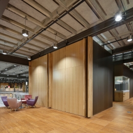 Transparent coated steel wall panels at faculty ITC University Twente Enschede