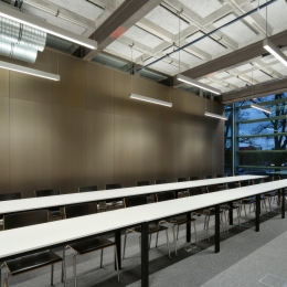 Transparent coated steel wall panels at faculty ITC University Twente Enschede
