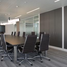 Boardroom with single and double glass walls